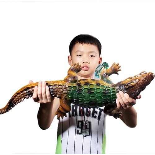 1pcs Wild animal jumbo crocodile Model figures toys Soft rubber Simulation Cold-blooded animal Decorate collection toys For Kids