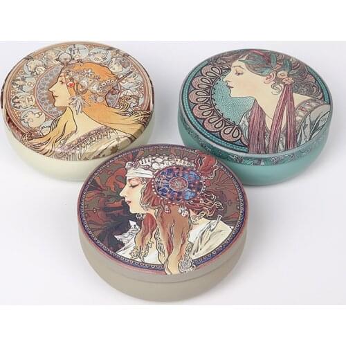 1PC Multi-Style Mini Round Pocket Tea Sugar Coffee Storage Box Tin Box Kitchen Flower Drawing Style Mousse Cake Packaging Gifts