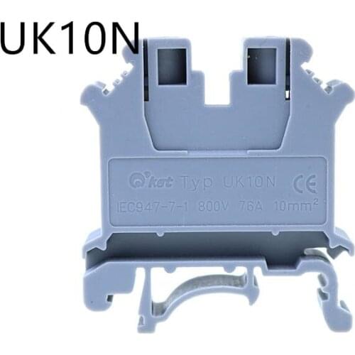 10pcs UK-10N DIN Rail Universal Terminal Blocks Screw Type UK10N