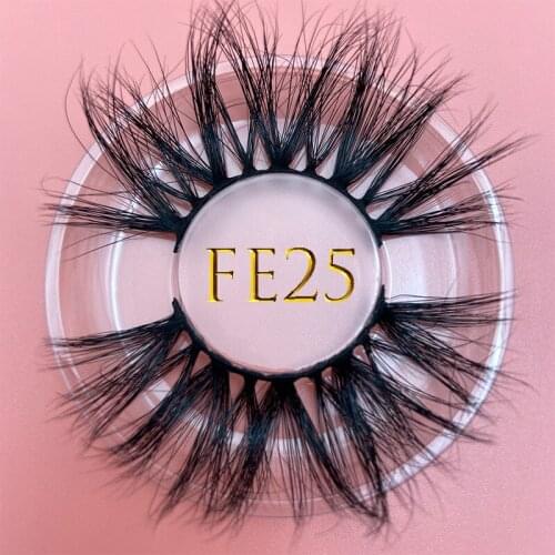 3D MIKIWI 25MM FE25 Long Lasting 100% Real Mink Eyelash Thick Long Luxury 3D False Eyelashes Soft Natural Dramatic Makeup Tools