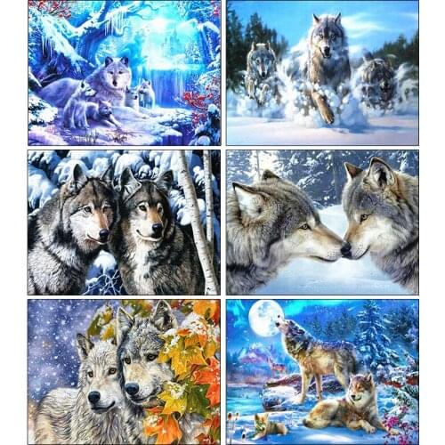 PDMDOG Diamond Painting Full Square Wolf Embroidery Animal Home Decor Gift 5d Diy Needlework Picture Of Rhinestones Handmade