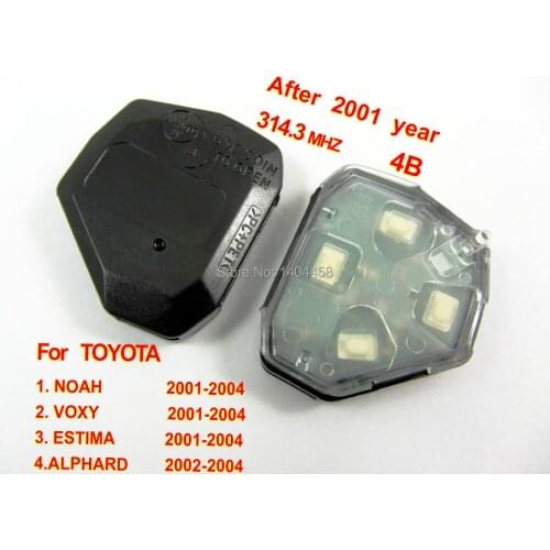 Wholesale,car alarm, remote interior 314.3MHZ 4 button (Use for after 2001) for Toyota,car key,free shipping