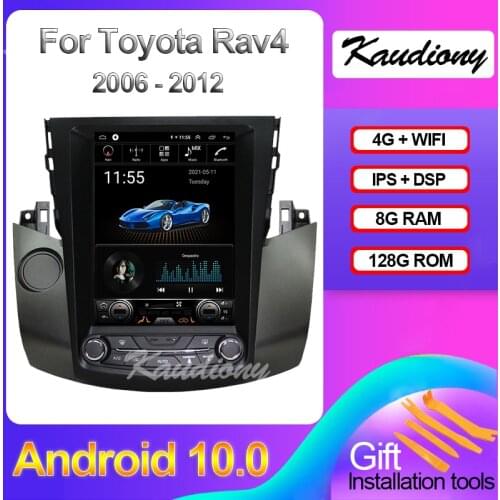 Kaudiony 10.4" Android 10.0 For Toyota Rav4 Rav 4 Car DVD Multimedia Player Auto Radio Automotivo GPS Navigation 4G BT 2006-2012
