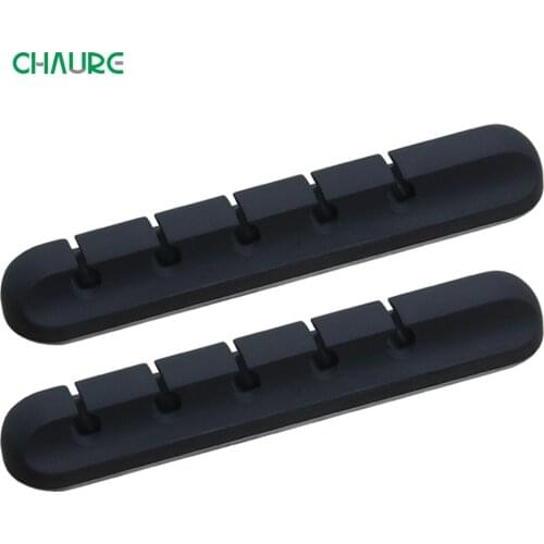 CHAURE Cable Organizer Silicone Cable Holder USB Desktop Tidy Winder Management Clips Flexible For Mouse Headphone Earphone Wire
