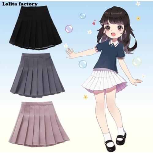 KIDS CHILD Skirt Preppy Style High Waist Lolita Skirts Summer Student Pleated Skirt children Cute Sweet Girls Dance Skirt