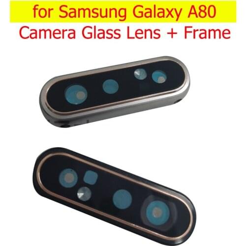 For Samsung Galaxy A80 A805F A8050 Back Camera Glass Lens Frame Main Rear Camera Lens with Frame Repair Spare Part