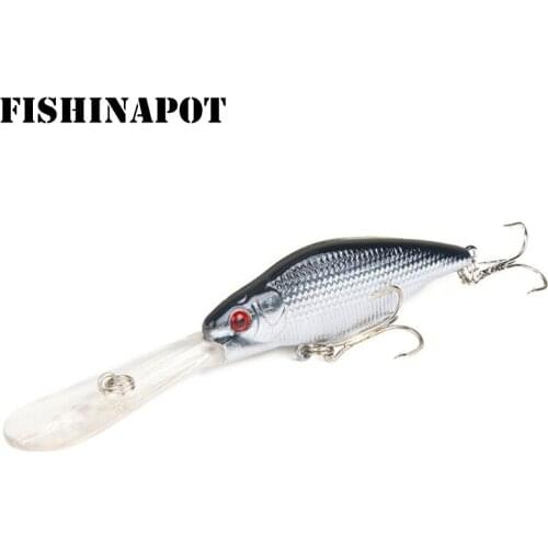 FISHINAPOT 1Pcs Sinking Minnow 11.5cm 9.3g Wobblers Fishing Lure Hard Bait 3D Eyes Crankbait 6# hook Carp Fishing Tackle