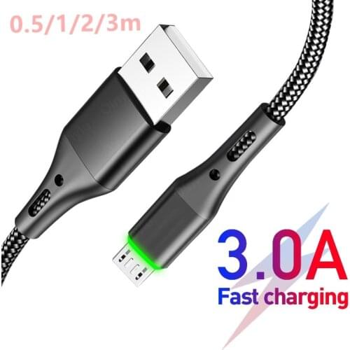 3A Micro USB Cables Fast Charging Datas 0.5-3m For Xiaomi Redmi 4X Huawei Accessories For Mobile Phones Microusb Charger Cable