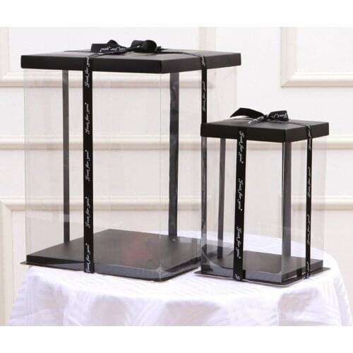 Hot 17x17x29CM 2021 Transparent Empty Gift Box for Artificial Teddy Bear Rose Flower Gifts Box Women Plush Bear Rabbit Gift