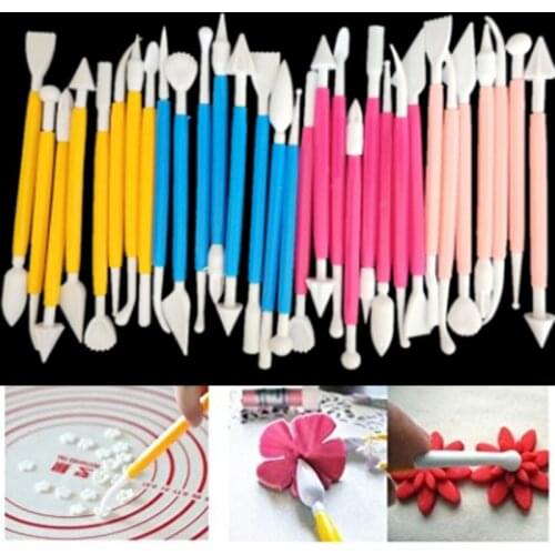 Lot 8pcs/Set Fondant Cake Pastry Carving Cutter 16Patterns Flower Sugar Craft Modelling Tools Clay Fondant Cake Decorating Tool