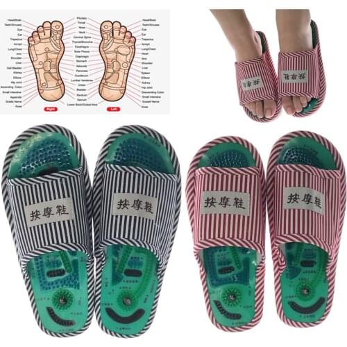 Acupuncture Foot Massage Slippers Health Shoe Shiatsu Magnetic Sandals Acupuncture Healthy Feet Care Massager Magnet Shoes