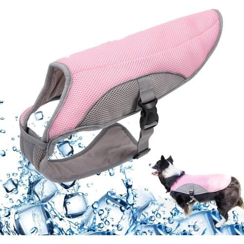 Soft ventilate Summer Dog Cooling Vest Pet Cooling Harness For Dogs Adjustable Reflective Quick Release Pet dog clothes