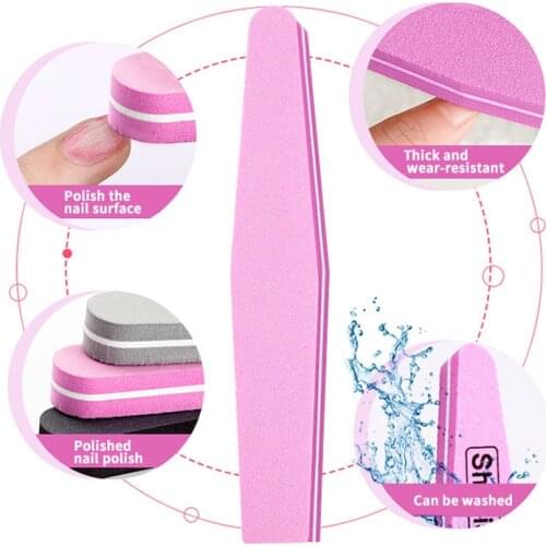 5Pcs/lot Professional Nail Files Set Nail Art Sanding Files Buffing Curve Manicure Tools Set 100/180 Nail Buffer Block Tool