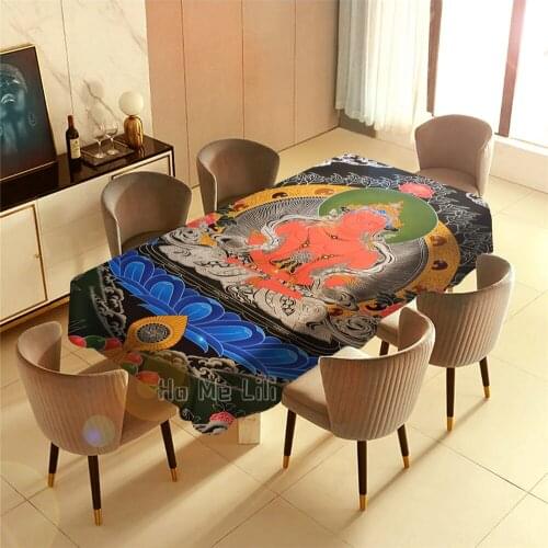 Nepal Thangka Buddha Drawing Art Tablecloth Interior Unique Design