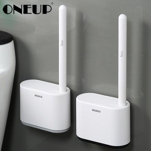 ONEUP Wall-Mounted Disposable Toilet Brush Set No Dead Corner Cleaning Brush Replacement Brush Head Bathroom Accessories