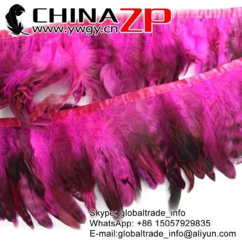 Wholesale in CHINAZP Factory 10Yards/lot Fantastic DIY Decoration Dyed Hot Pink Rooster Chinchilla Feathers Trim