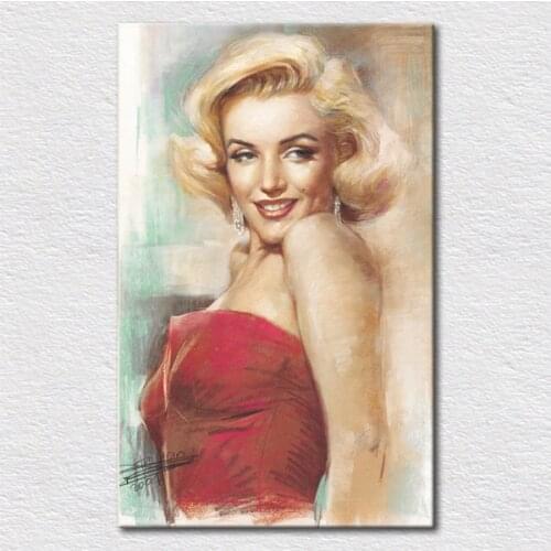 Canvas prints famous beautiful lady marilyn monroe paintings as fine art appreciation printed on canvas free shipping