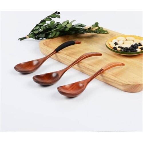 Natural Wooden Soup Spoon Kitchen Cooking Utensil Tool Durable And Lightweight for Home Dinner Eating Flatware