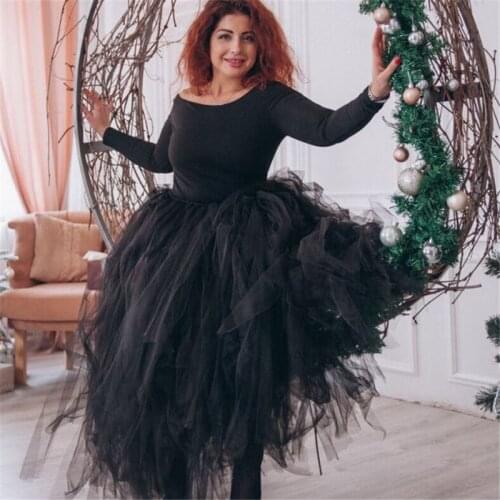 100cm Length Wedding DIY Skirt Tulle Overskirt Sexy Pleated Fashion Handmade Woman Tutu Female Long Skirt Lolita Saia Longa