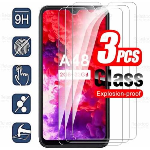 3pcs Full Cover Protective Glass For Itel A48 Tempered Glass Screen Protector On Itela48 A 48 6.10" HD 9H Guard Armor Phone Film