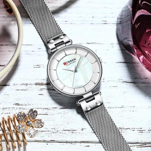 CURREN Women Quartz Watch Creative Simple Ladies Bracelet Watches Steel Mesh Band Wristwatch Clocks Gifts relogios feminino #a