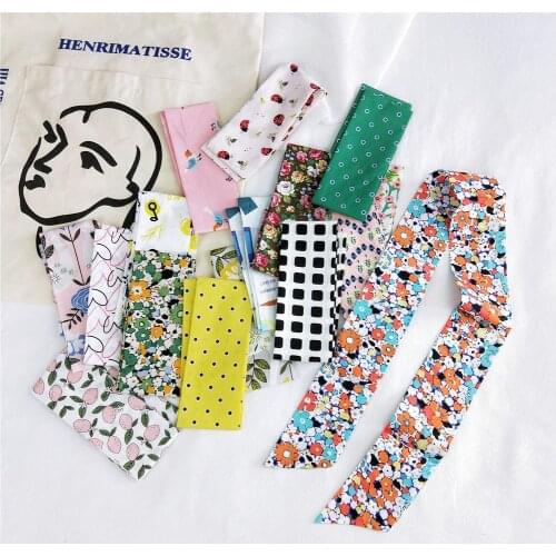 Fashion Skinny Bag Scarf For Hair Women Headband Long Ribbon Tied Scarf Floral Print Hairband Neck Scarfs Female 90*5cm Dropship