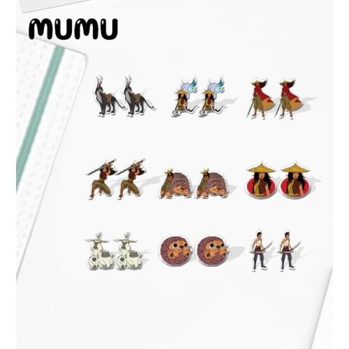 2021 New Raya and the Last Dragon Stud Earring Cute Epoxy Jewelry Resin Acrylic Earrings Handmade Gifts Fan
