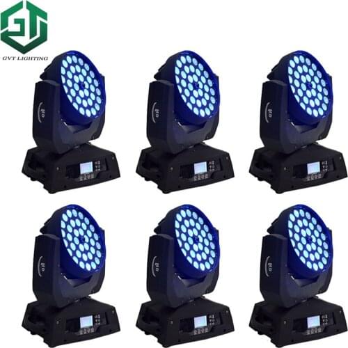 6pcs/lot 36*12w 4 in 1 rgbw mixing color dmx zoom led moving head wash lyre wash zoom light