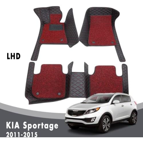 Car Floor Mats Carpets For KIA Sportage 2015 2014 2013 2012 2011 Auto Luxury Double Layer Wire Loop Interior Accessories Rugs