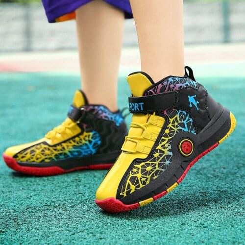 Boys Brand Leather Basketball Shoes Light Soft Warm Kids Sneakers Non-slip Children Sports Shoes Boy Child Basket Trainer Boots