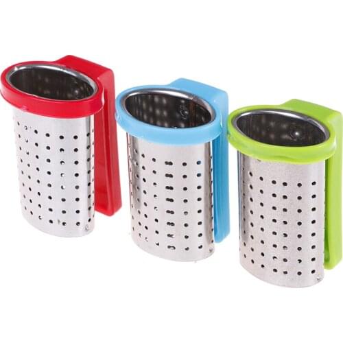 Stainless steel tea drain simple portable tea strainer tea strainer herbal spice filter beverage set tea set with handle hanger