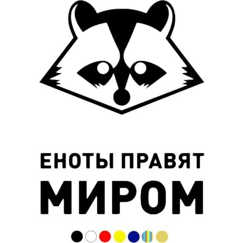 CS-816#15*19.5cm Raccoons rule the world funny car sticker vinyl decal silver/black for auto car stickers styling