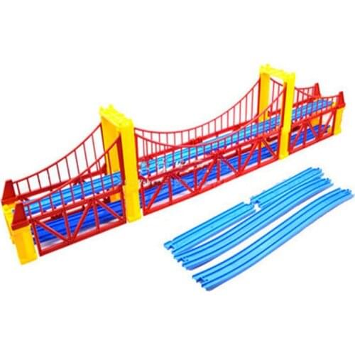D1036 Electric train scene accessories (Double Bridge +8 straight track+2 climbing track) childrens toys