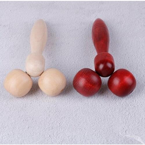 Wooden Massager Stick Thin Face Leg Head Neck Body Face-lift Wheel Hand Massage Tools Wood Roller Spa Therapy