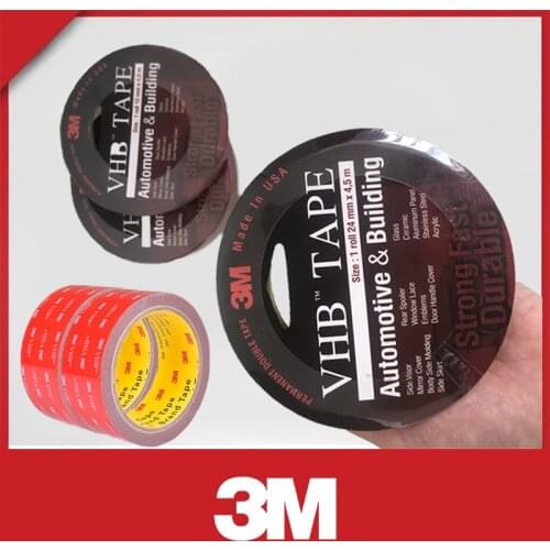 3M Waterproof Adhesive Tape for Bathroom Gray Rubber Foam Double Sided Tape Adhesive Strong Sticking Office Wall 24Mm X 4.5M