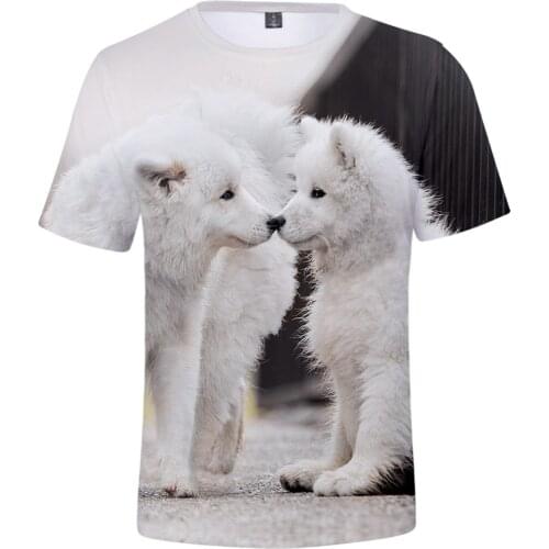 Adult child size Samoyed t shirt Men Women Harajuku T shirt streetwear harajuku Boy Girl Kpop pops dog Samoyed t shirt for kids