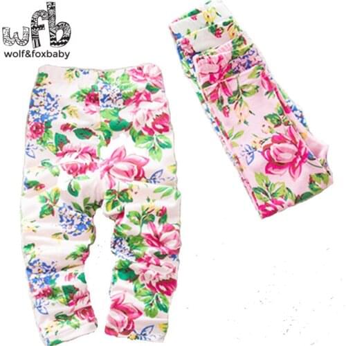 Retail 1-3years Cotton print footless girls ankle length trousers Cropped clothing kids leggings children spring fall summer