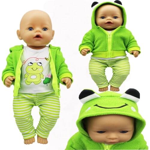 Frog Warm Suit Doll Clothes Fit 17 inch 43cm Doll Clothes Born Baby Suit For Baby Birthday Fistival Gift
