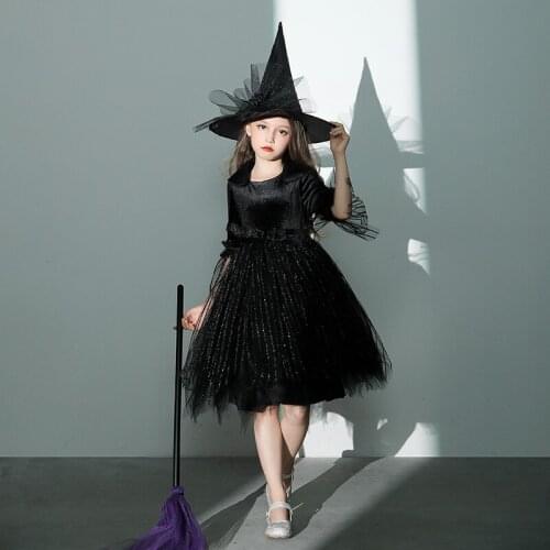 Halloween Costume for Kids Cosplay Black Witch Costume Animal Jumpsuit Costume Girl Halloween Costume Ladies Party Costume