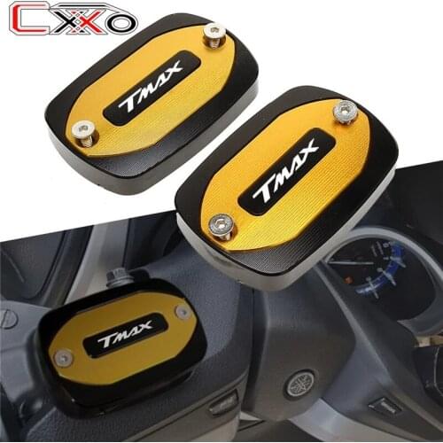 LOGO TMAX Motorcycle CNC Aluminum Front Brake Fluid Reservoir Cap Cover For YAMAHA T-Max 530 SX DX TMAX560 TMAX 500 2004-2011