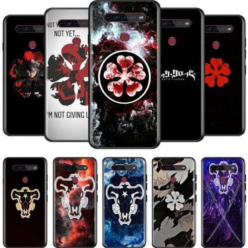 Anime Black Clover Logo For LG G8 V30 V35 V40 V50 V60 Q60 K40S K50S K41S K51S K61 K71 K22 ThinQ 5G TPU Silicone Black Phone Case