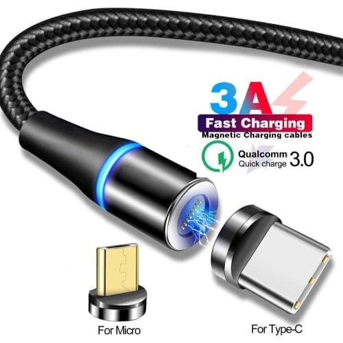 Magnetic Data Line Magnetic Charger Cable Micro USB Cable Type C Mobile Phone USB Charging Wire for Samsung Xiaomi Huawei Honor