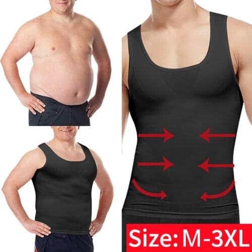 Mens Compression Tank Top Slimming Body Shaper Vest Shirts Abs Gym Workout Waist Trainer Tops Tummy Control Underwear Shapewear