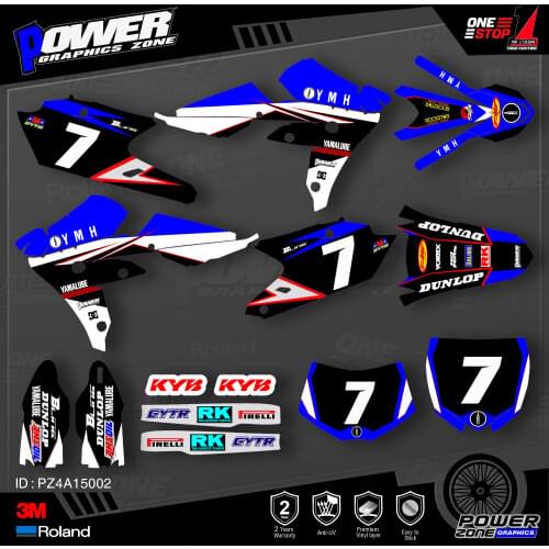 PowerZone Custom Team Graphics Backgrounds Decals 3M Stickers Kit For YAMAHA 2016-2018 WR450F 2015-2018 YZ450FX 002