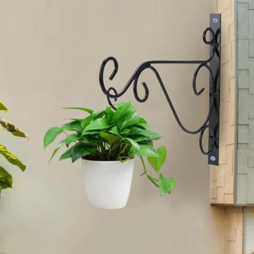 Plant Bracket Hanger Wall Iron Basket Hook Home Garden Flower Holder Pot 25cm Balcony Decoration Accessory