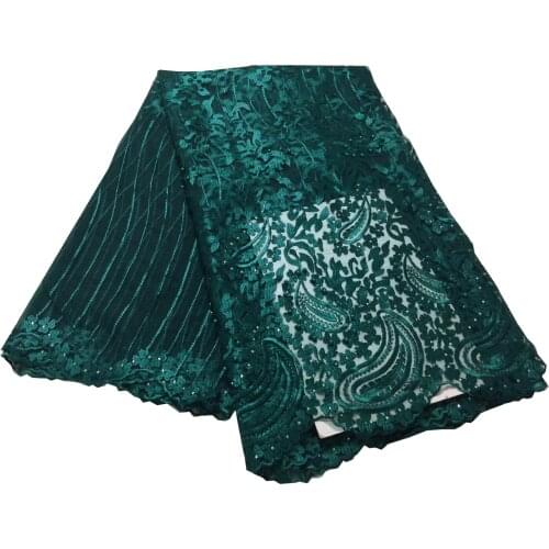 Nigerian French Lace Fabrics 2021 African Tulle Lace Fabric With Beaded High Quality African Lace Wedding Fabric For Dress PL273