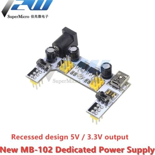 New Breadboard Power Module MB-102 Power Supply Dual 5V / 3.3V Output DC Voltage Regulator Module