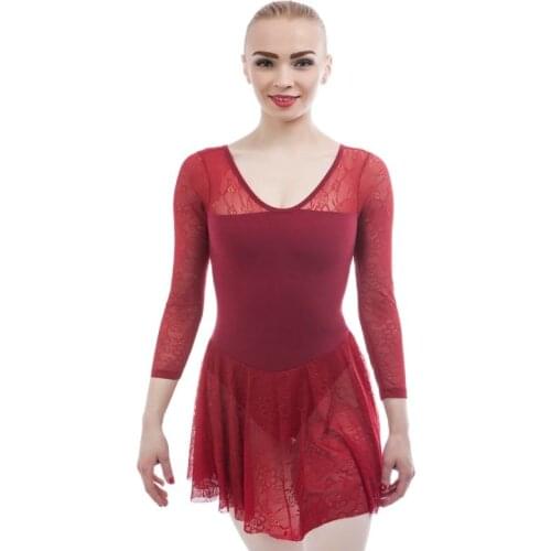 New arrival! lady lace ballet dress, with V neck design, high quality ballet dress ballerina dance dress