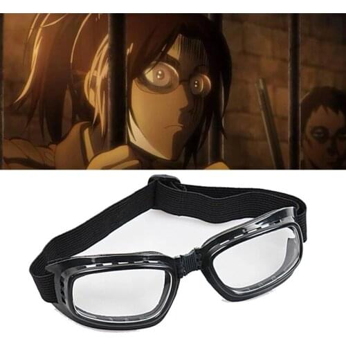 Anime Attack on Titan Hans Zoe Glasses Eyewear Black Frame Goggles Cosplay Props Collapsible Glasses Halloween Party Accessories