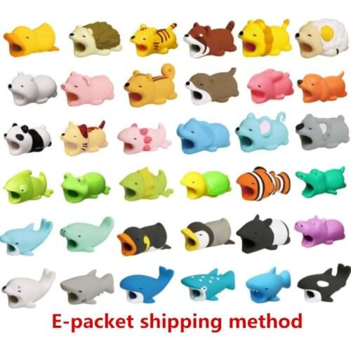 DROPSHIPPING Doll Animal Cable Protector for Iphone Cable Dog Bite Rabbit Cat Doll model Toys 2*2*4cm E-packet shipping method